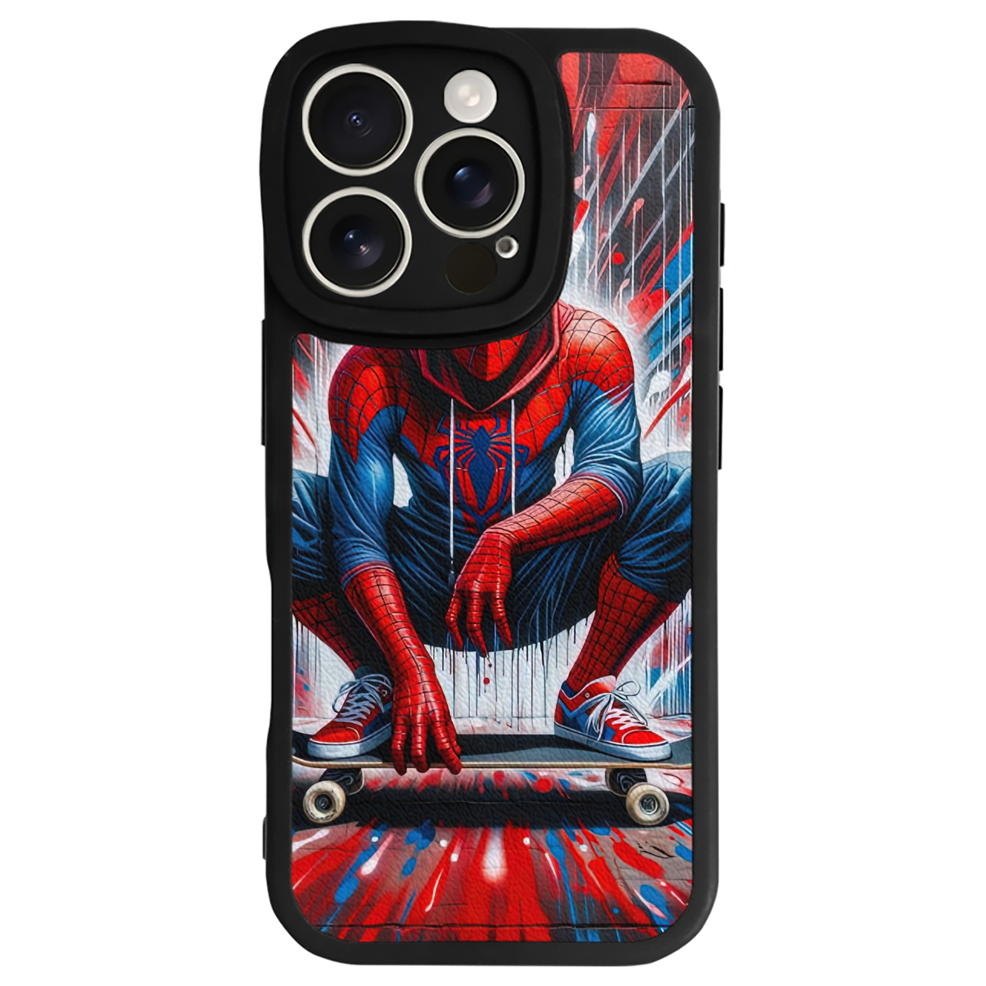 Spider Man スパイダーマン 【iPhone 16シリーズ対応】シリコンスマホケース（レザー調） 材質：シリコン